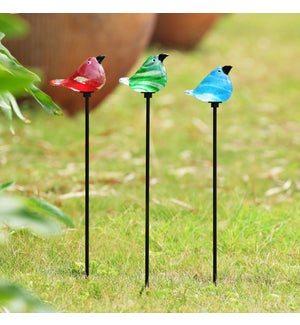Art Glass Bird Garden Stakes