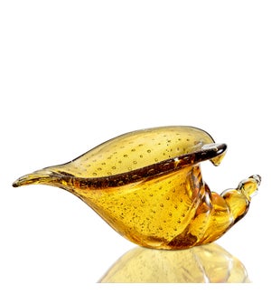Art Glass Amber Conch Shell