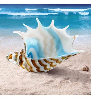 Art Glass Striped Conch Shell