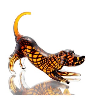 Art Glass Wiener Dog