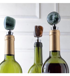 Tumbled Agate Wine Stoppers Set