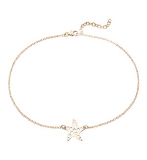 ANK SS PINK TONE STARFISH ANKLET