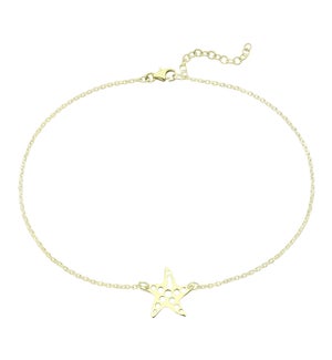 ANK SS GOLD TONE STARFISH ANKLET