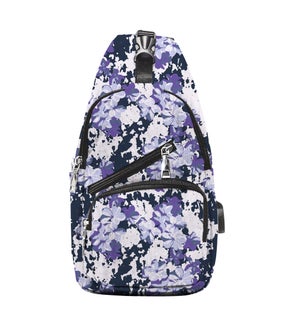 Anti Theft Day Pack Purple Floral Large