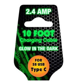 10ft Cable Glow in the Dark - Type C