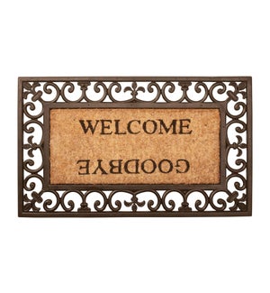 "WELCOME/GOODBYE" Rectangular Cocos Doormat, Rubber/Coconut Fiber