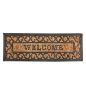 "WELCOME" Long Cocos Doormat, Rubber/Coconut Fiber
