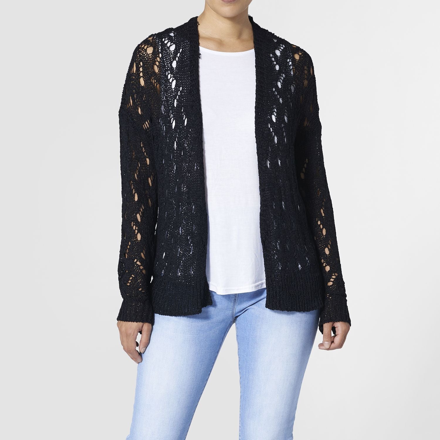 Coco + Carmen Amy Open Weave Cardigan 