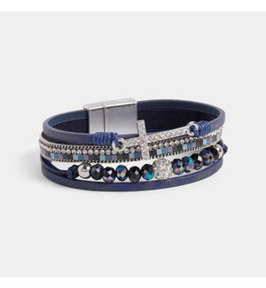 Coco + Carmen Adalia Cross Magnetic Bracelet - Blue