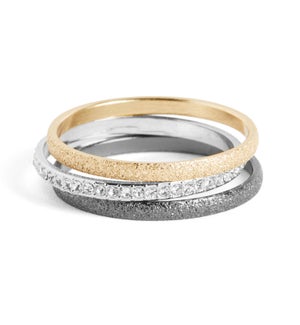 Ciao Odessa Ring Stack - Silver and Gold - 7