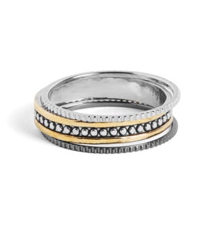 Ciao Quinn Ring Stack - Silver and Gold - 6