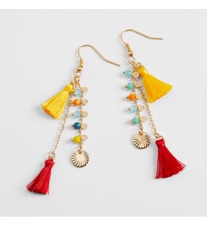 Coco + Carmen Amelia Earrings - Gold and Red