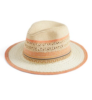 Coco + Carmen Alessia Ranch Hat - Natural and Coral