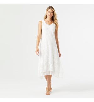 Coco + Carmen Adair Laser Cut Tank Dress - White - S/M
