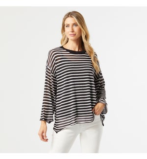 Coco + Carmen Arcana Striped Layering Sweater - Black and White - L/XL