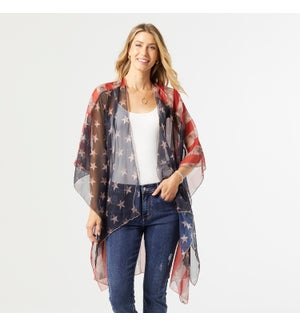 Coco + Carmen Americana Cardigan - Navy and Red - One Size