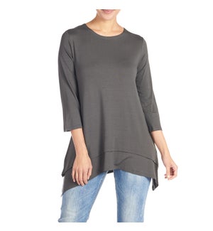 Coco + Carmen Double Layer Tunic - Pewter - S/M