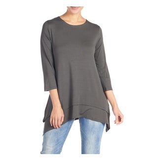 Coco + Carmen Double Layer Tunic - Pewter - L/XL