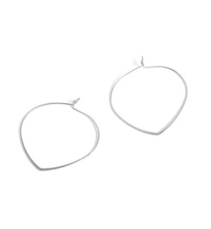 Whispers Abstract Hoop Earrings - Silver - Silver