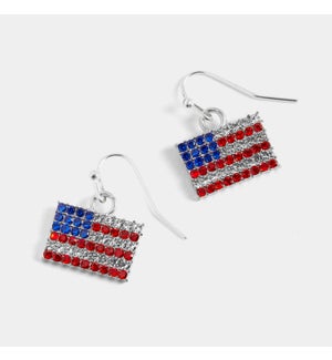 Whispers Patriotic Flag Earring - Red and White and Blue