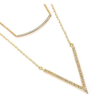 2 Gold Chains, One with V shape & One Horizontal Bar / UPC= 684500099711