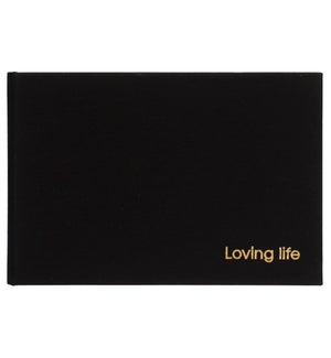 1 up 4x6 Brag Loving Life Black Fabric