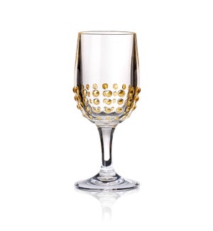 Beaded Gold 10oz Wine Glass