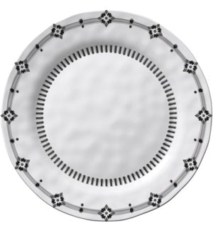 Black & White Round 8 in. Salad Plate Diamond Rim