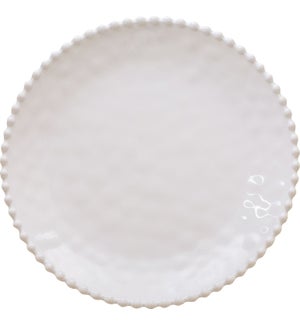 Beaded Pearl  11 in. Round Dinner Plate Cream