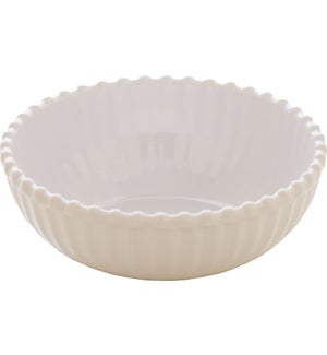 Beaded Pearl  12 in. Round Serving Bowl Cream