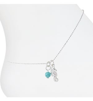 Anklet-Seahorse with Turquoise