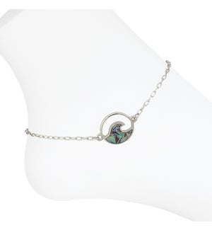 Anklet - Silver Abalone Wave