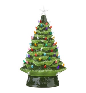 *DC* 17 W/ Timer Vintage Green Lighted Tree