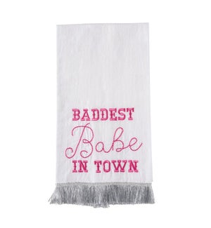 Baddest Babe Silver Fringe Tea Towel