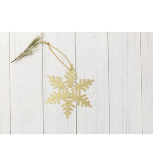 10" Gold Metal Snowflake w/Nativity