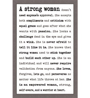 A STRONG WOMAN - FRAMED TYPOLOGY 12X18