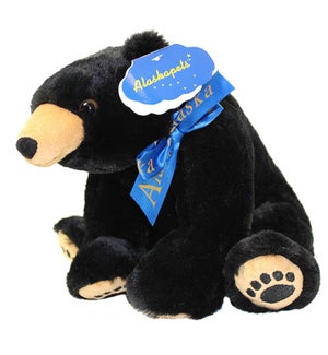 10" Black Bear w/Paws AK Ribbon