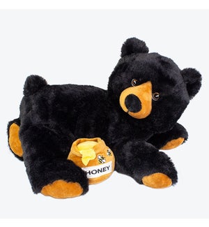 10" Black Bear Cuddling Honey Pot