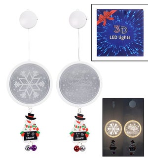 Acrylic Winter Whimsy Ornaments With LED Lights, 2 Ast