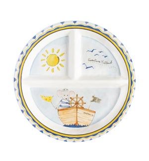L'AVENTURE ATTEND 'ADVENTURE AWAITS' - ROUND TEXTURED SECTIONED PLATE