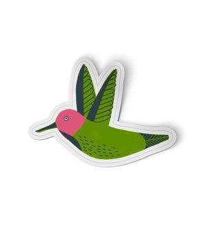 Anna's Hummingbird Green Pink Sticker