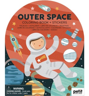 Coloring Book with Stickers Outer Space