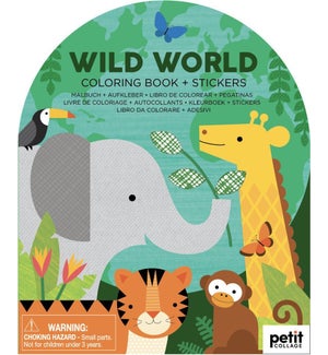 Coloring Book with Stickers Wild World