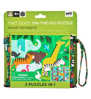 2 Sided On-The-Go Puz Animal Menagerie