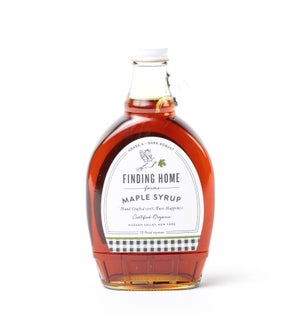 12 oz maple syrup in decorative glass bottle