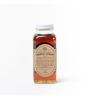 8 oz Rye barrel aged maple syrup in farmhouse bottle