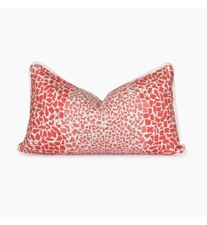 50 States Leopard Lumbar Pillow - Coral