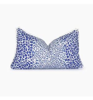50 States Leopard Lumbar Pillow - Spode Blue