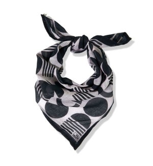 black & white 22 x 22 cotton voile scarf