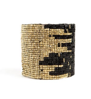 black and gold stretch bracelet 2"